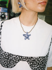 Star Fish Necklace - Blue/Silver