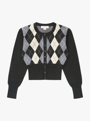 Emi Cardi - Grey Argyle