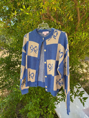 Lauda Cardi - Navy Bow Check