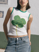 Clover Tank - Off-White/Green