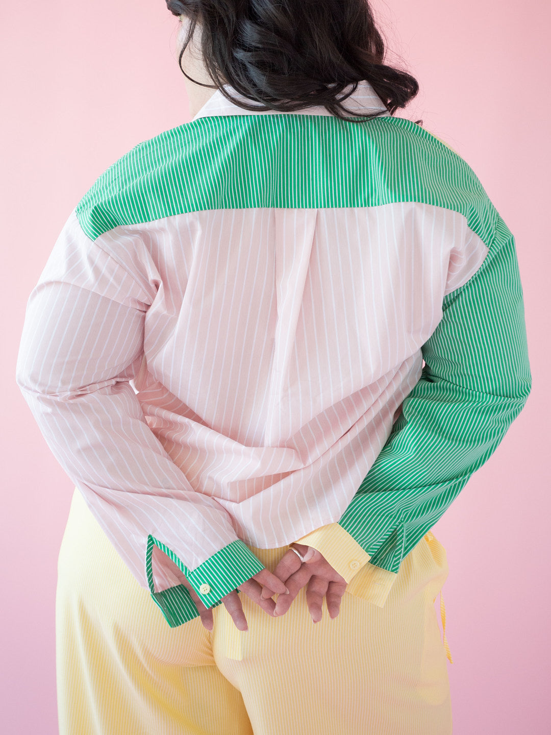 Amy Long Sleeve Button Up - Soft Stripe