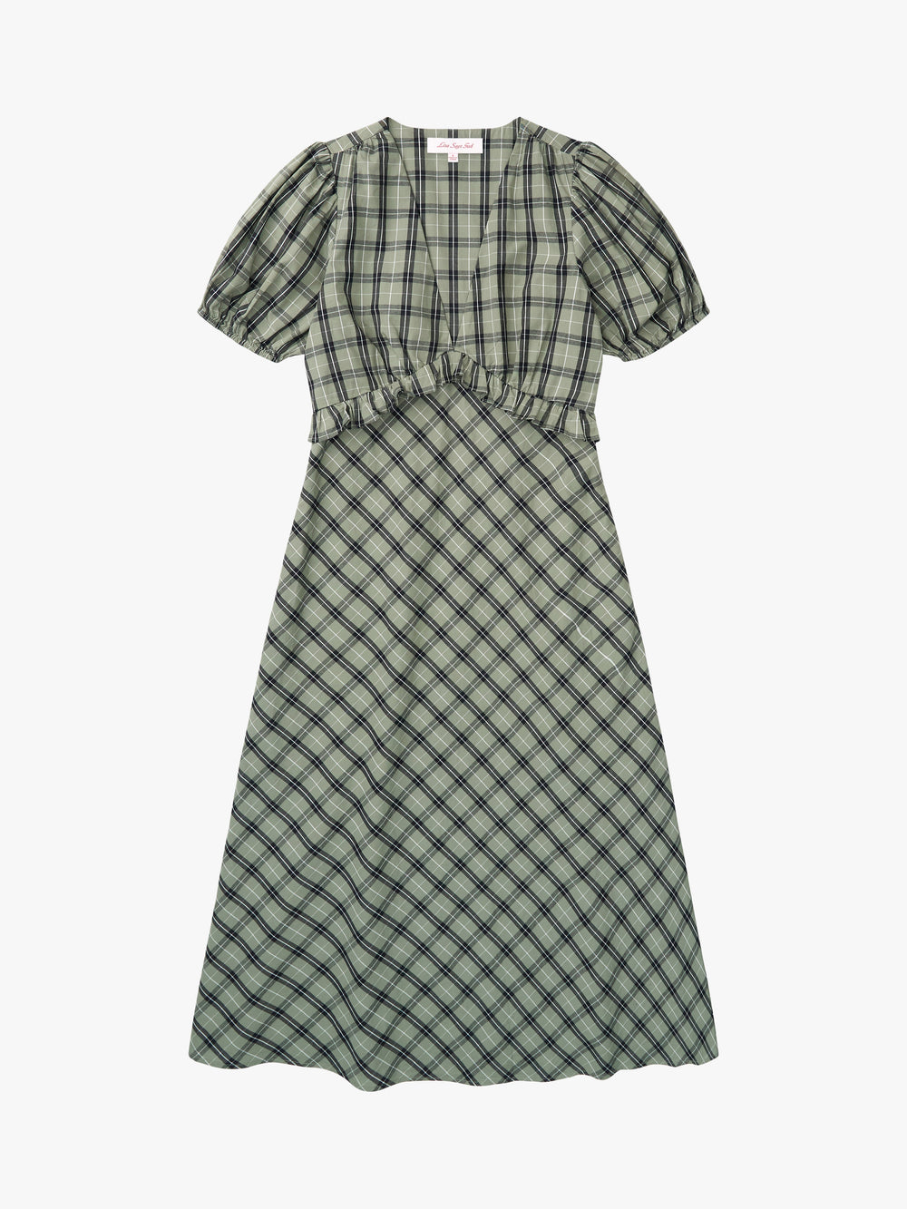 Emma Dress - Moss Plaid