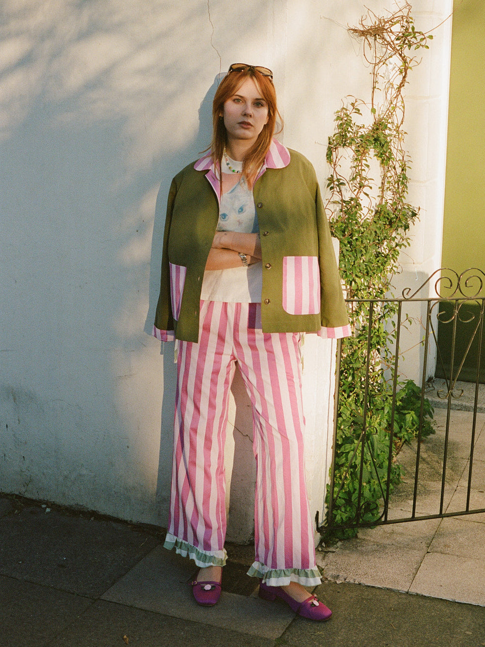 Chelsea Pant - Rose Stripe