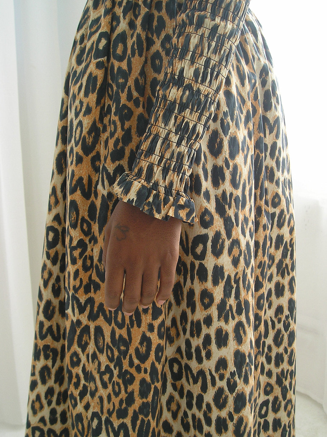 Harper Shirred Midi Dress - Leopard