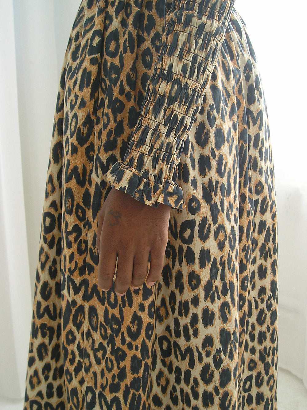 Harper Shirred Midi Dress - Leopard