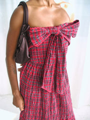 Mia Midi Dress - Red Check