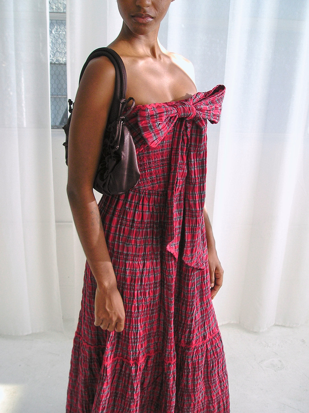 Mia Midi Dress - Red Check