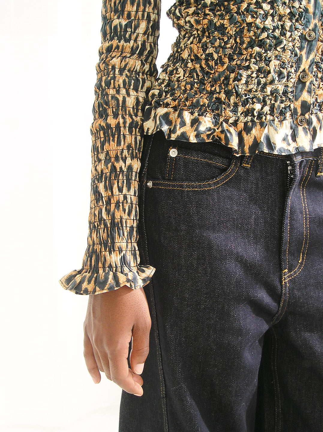 Elliana Smocked Cardi - Leopard