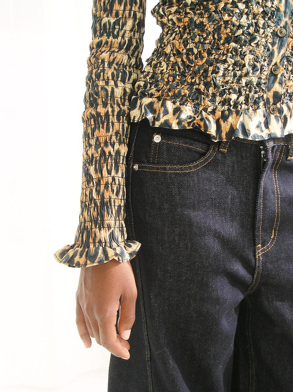 Elliana Smocked Cardi - Leopard