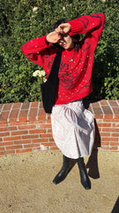 Iris Pearl Sweater - Rose Dot Red