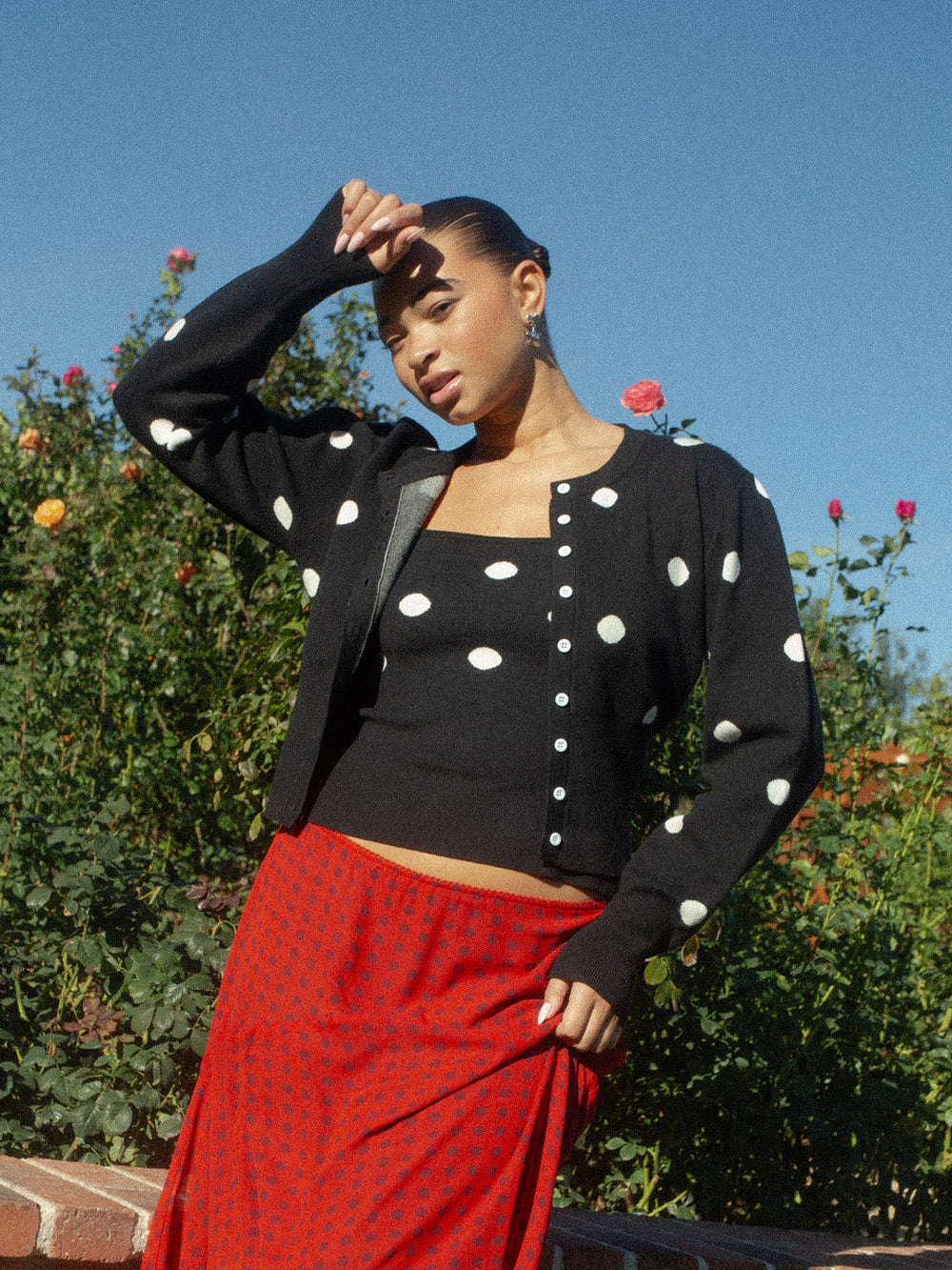 Emi Cardi - Black/White Dot