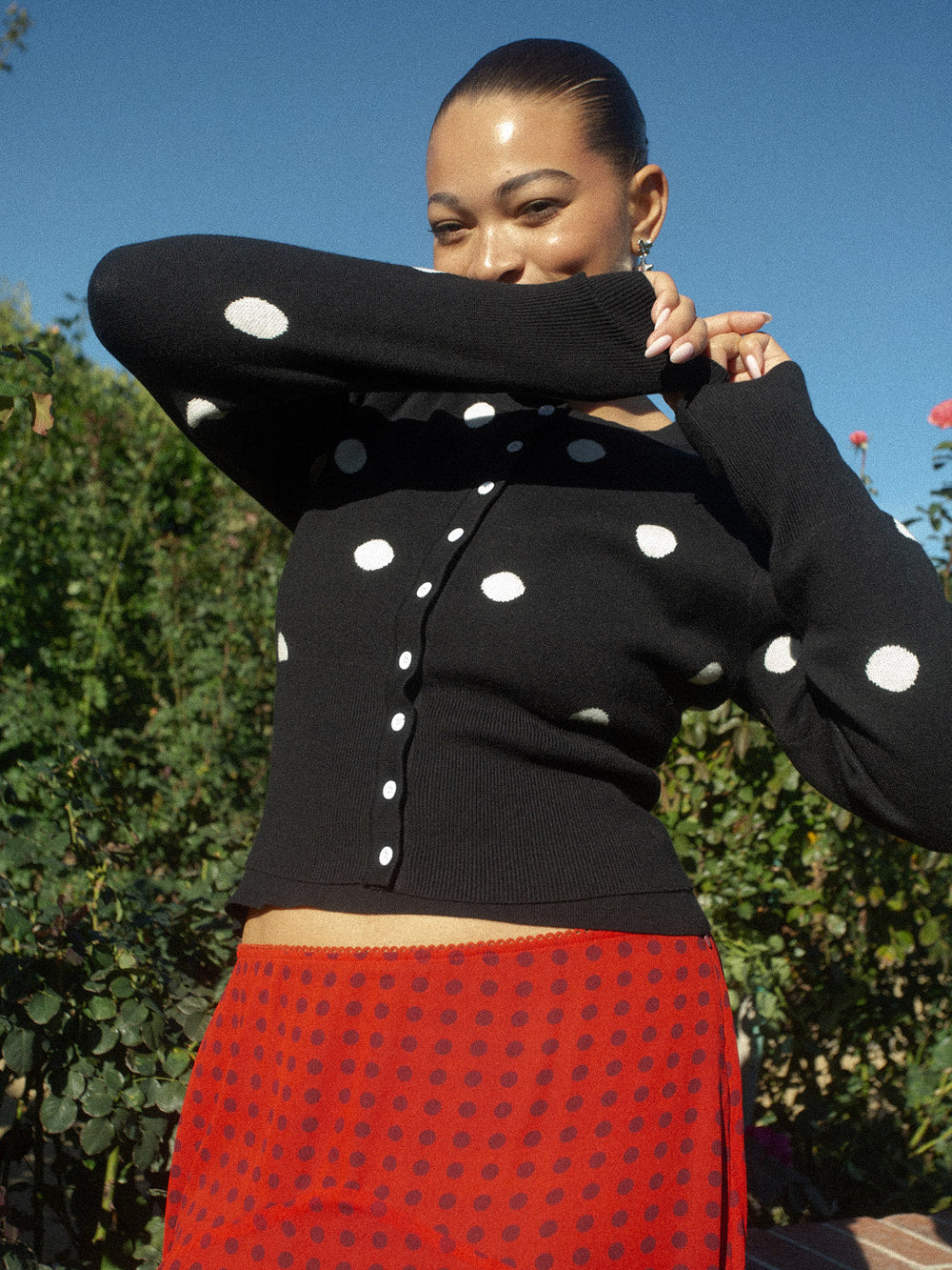 Emi Cardi - Black/White Dot