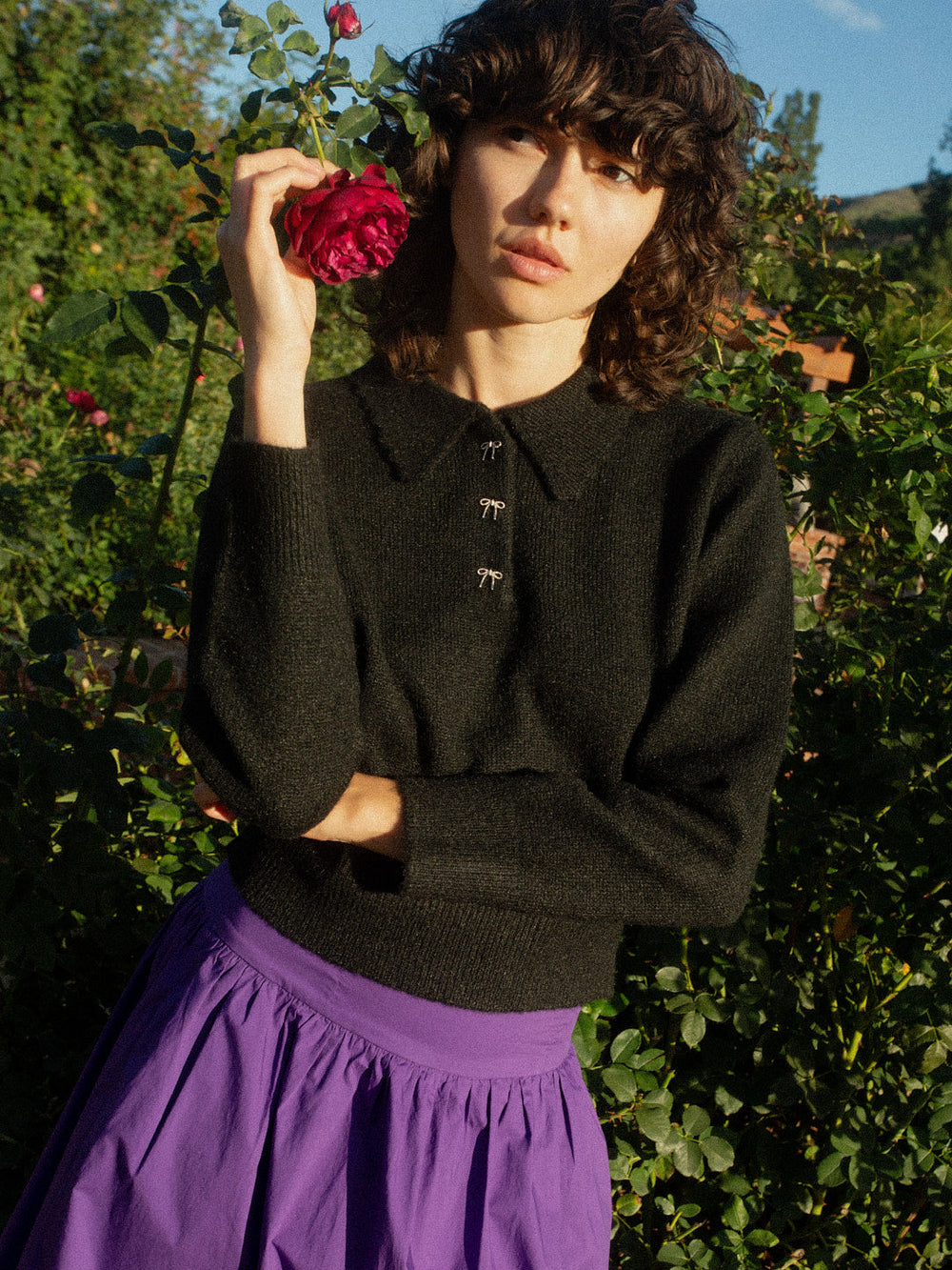 Posey Polo Sweater - Black