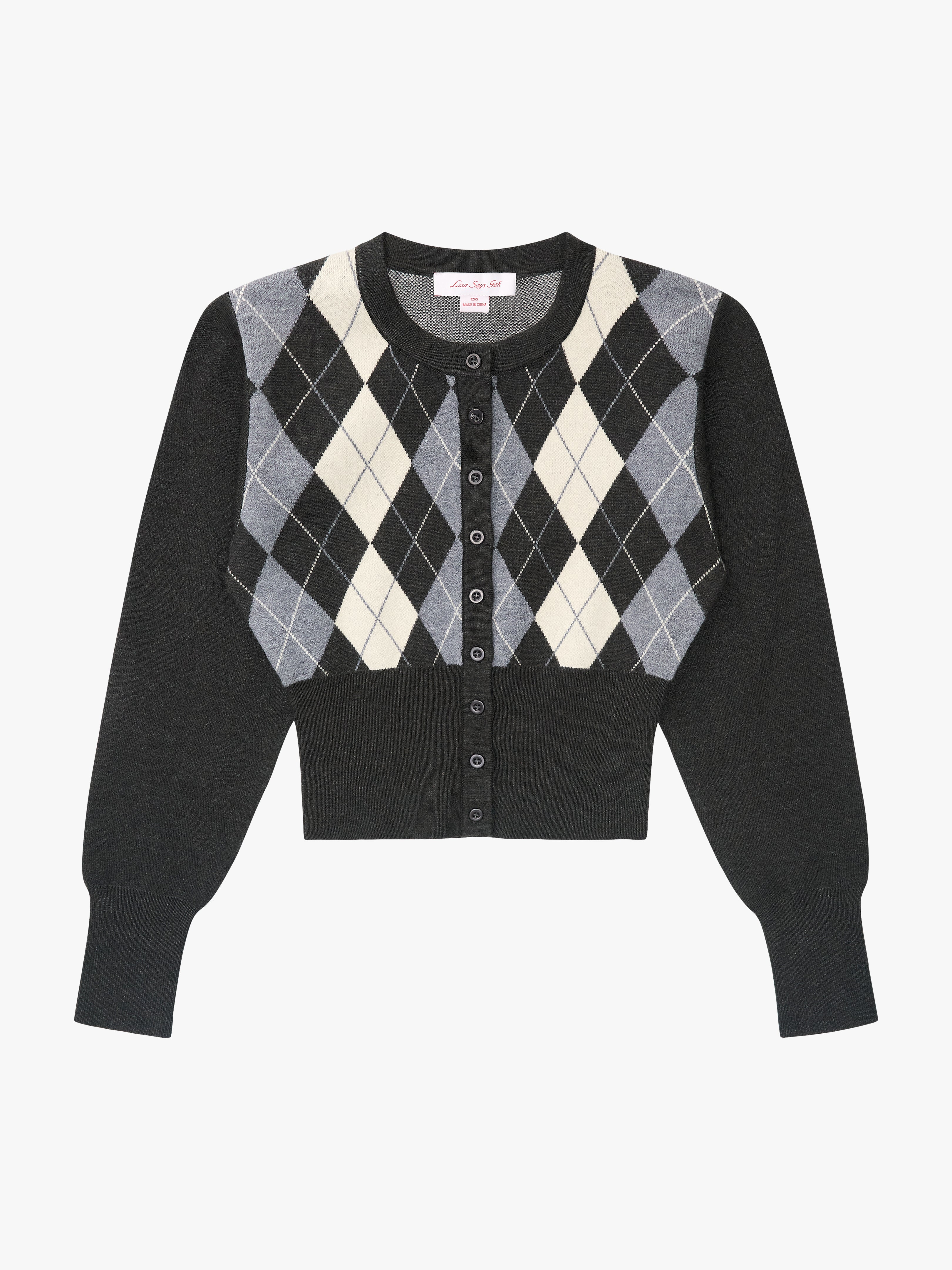 Emi Cardi - Grey Argyle