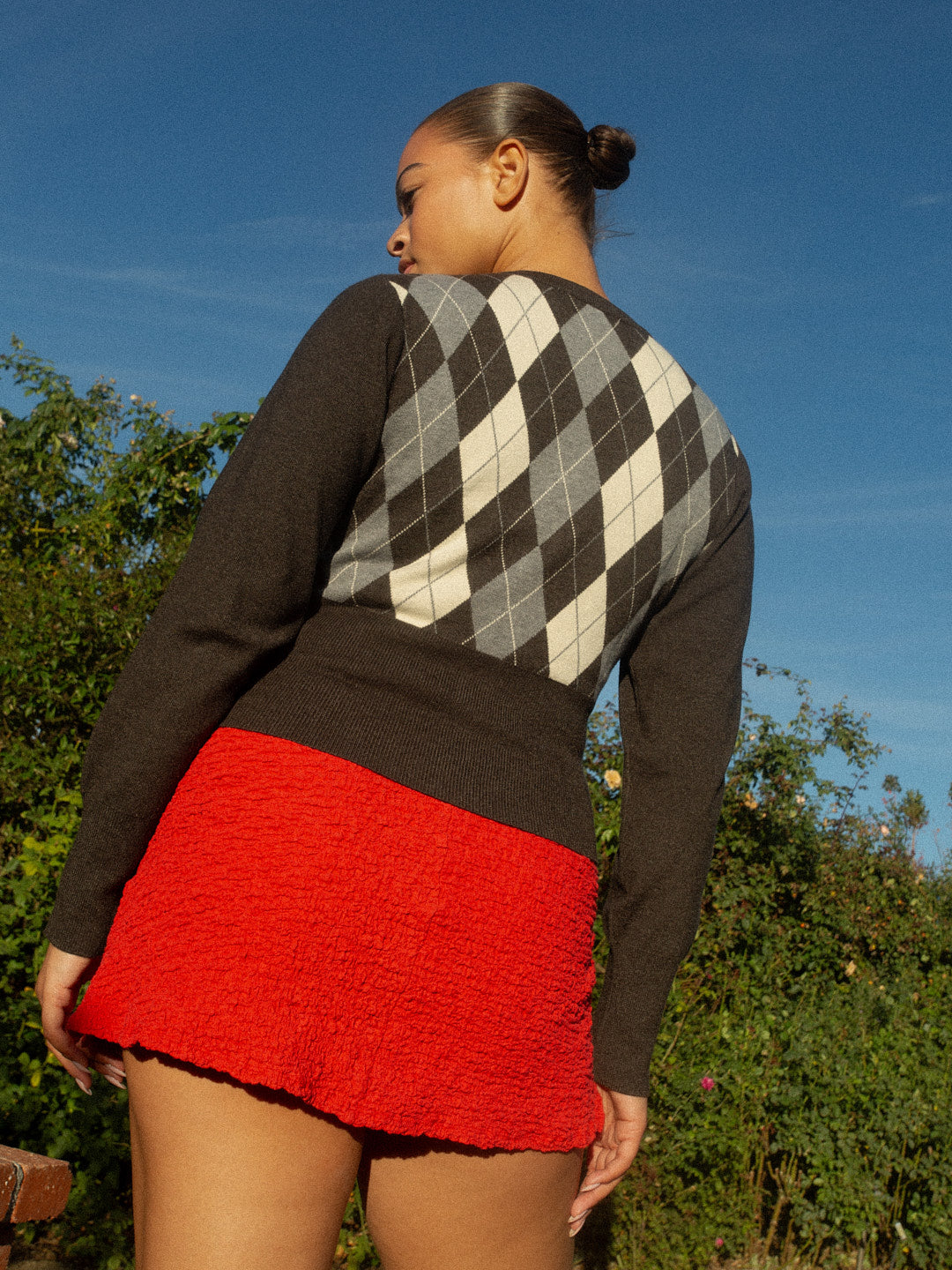 Emi Cardi - Grey Argyle
