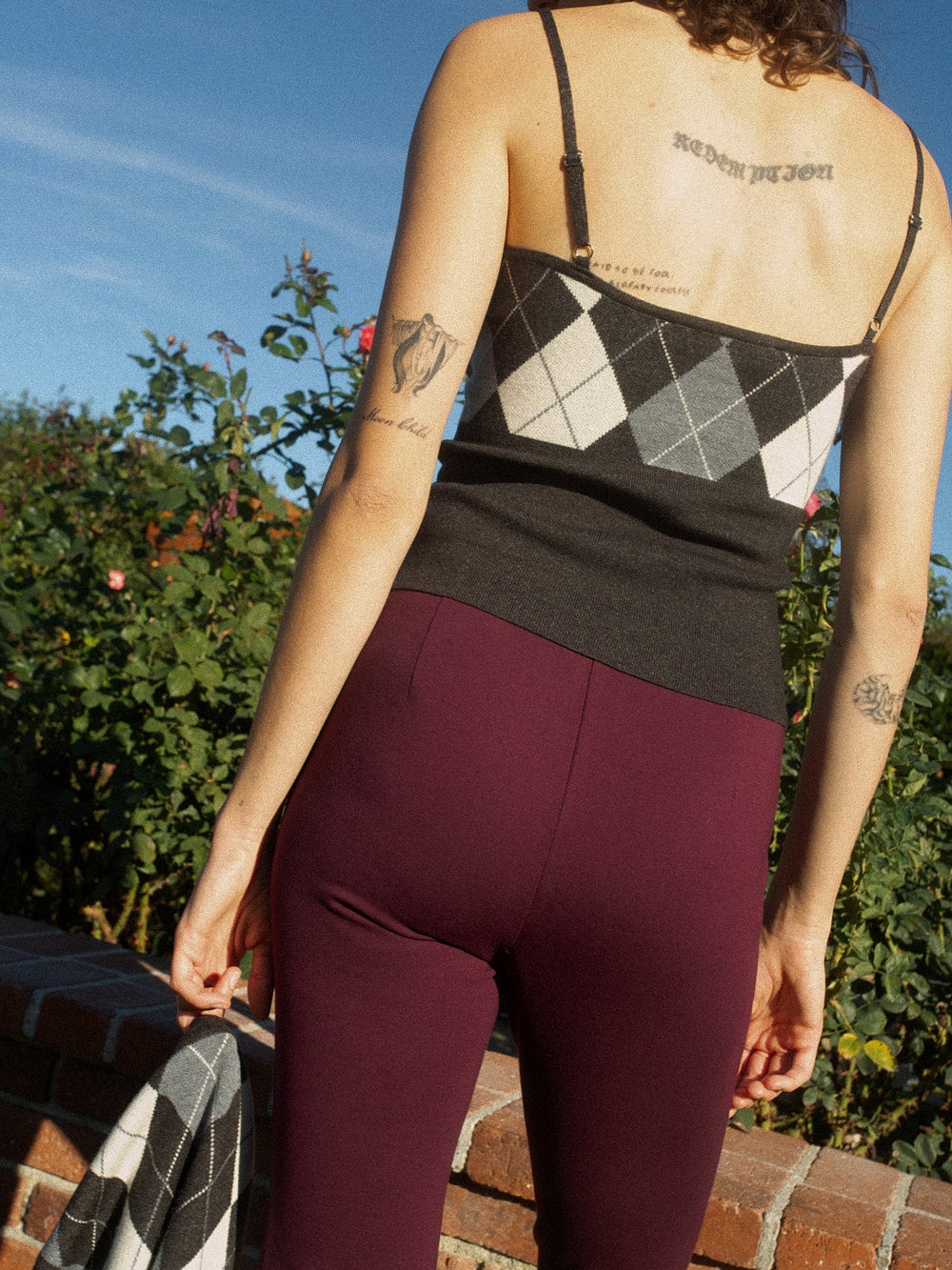 Emi Tank - Grey Argyle
