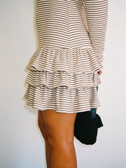 Colette Mini Dress - Brown Stripe