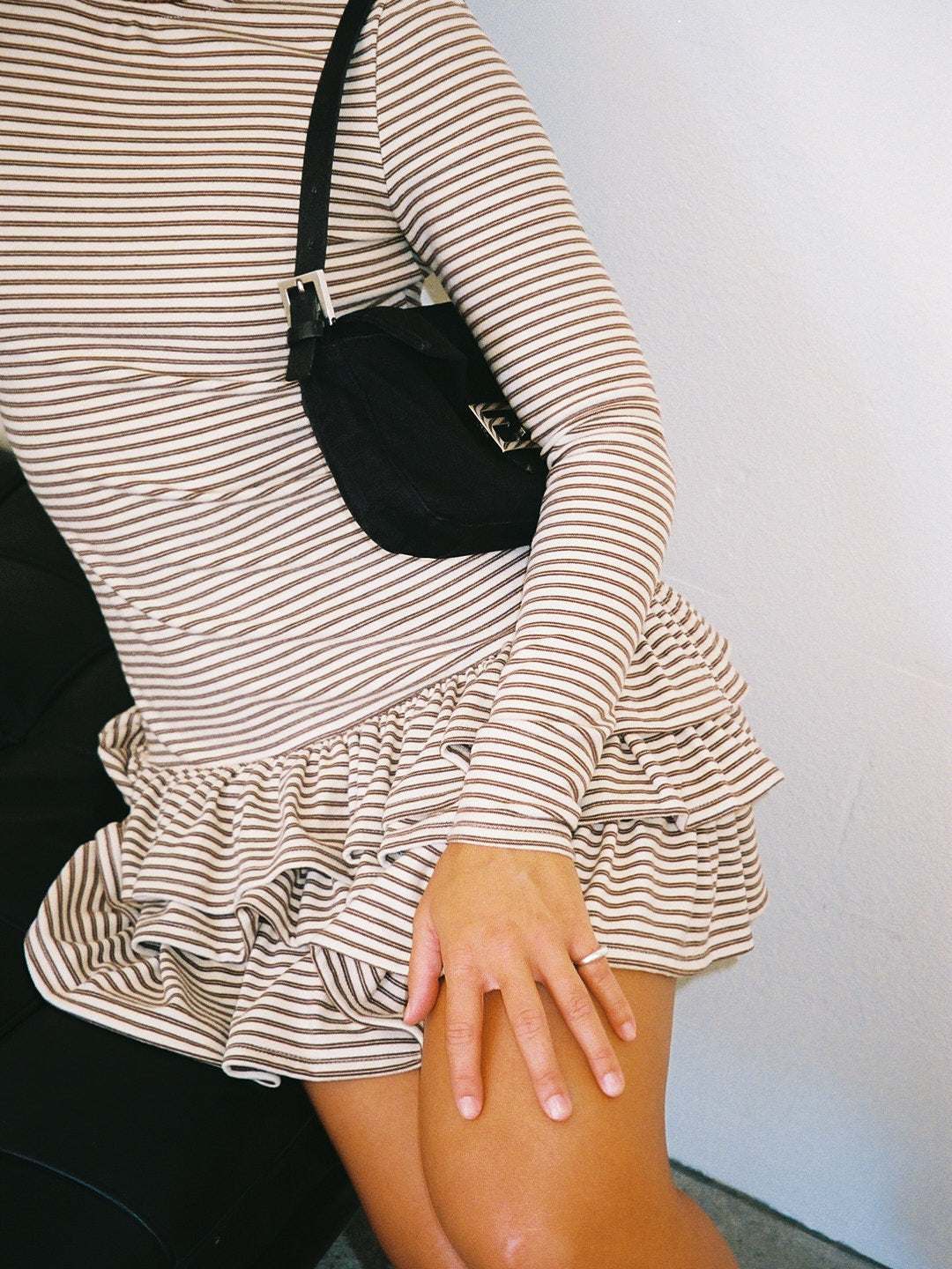 Colette Mini Dress - Brown Stripe