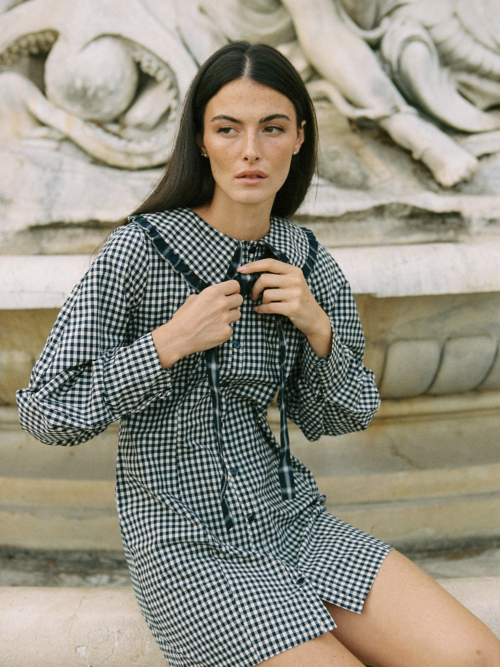 Piper Dress - Midnight Check Mix